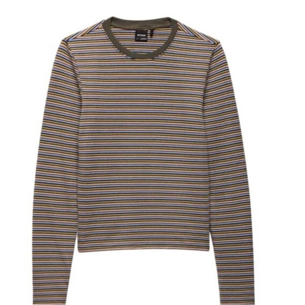 Men's Striped Crewneck Sweater - Olive and Mustard
